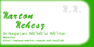 marton mehesz business card